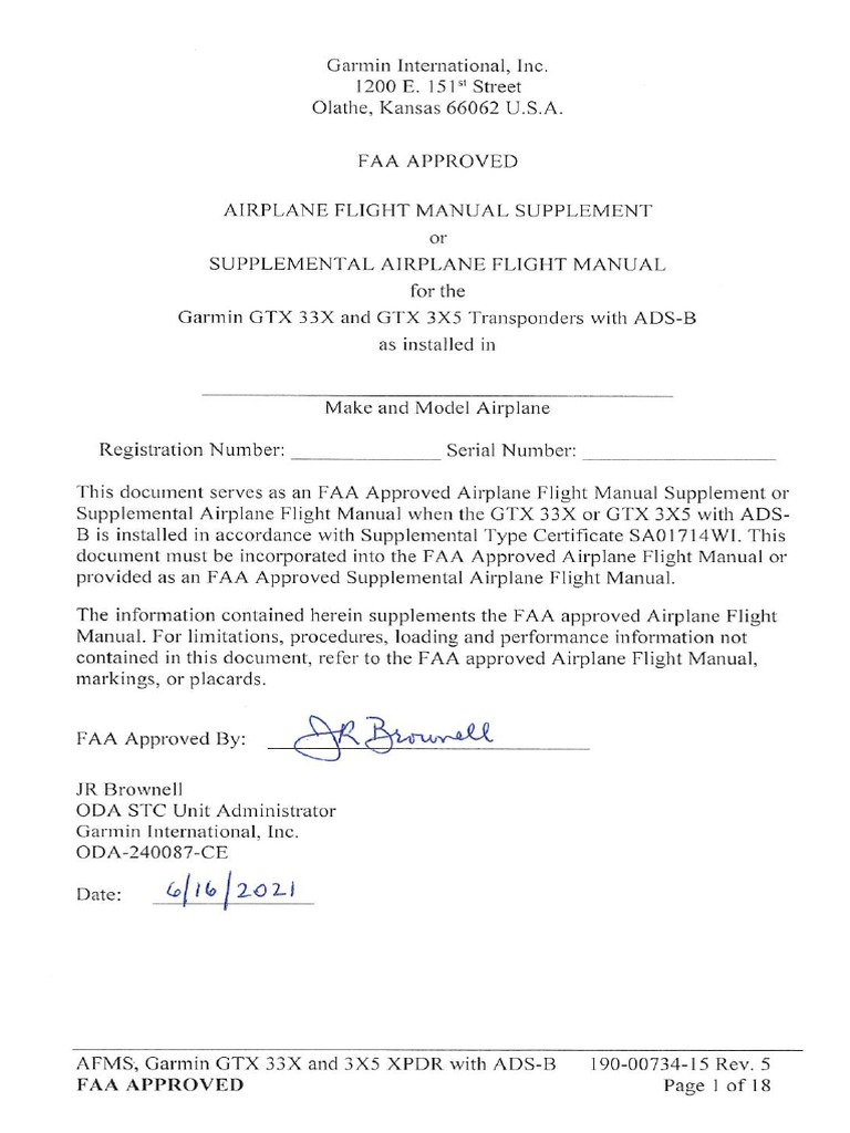 GTX 335 Afms | PDF | Transponder (Aeronautics) | Transport Safety