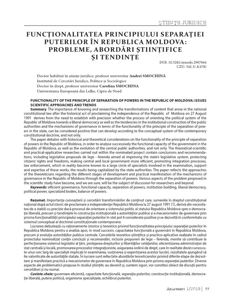 Moldovan Power Separation Analysis | PDF | Career & Growth | Social Science