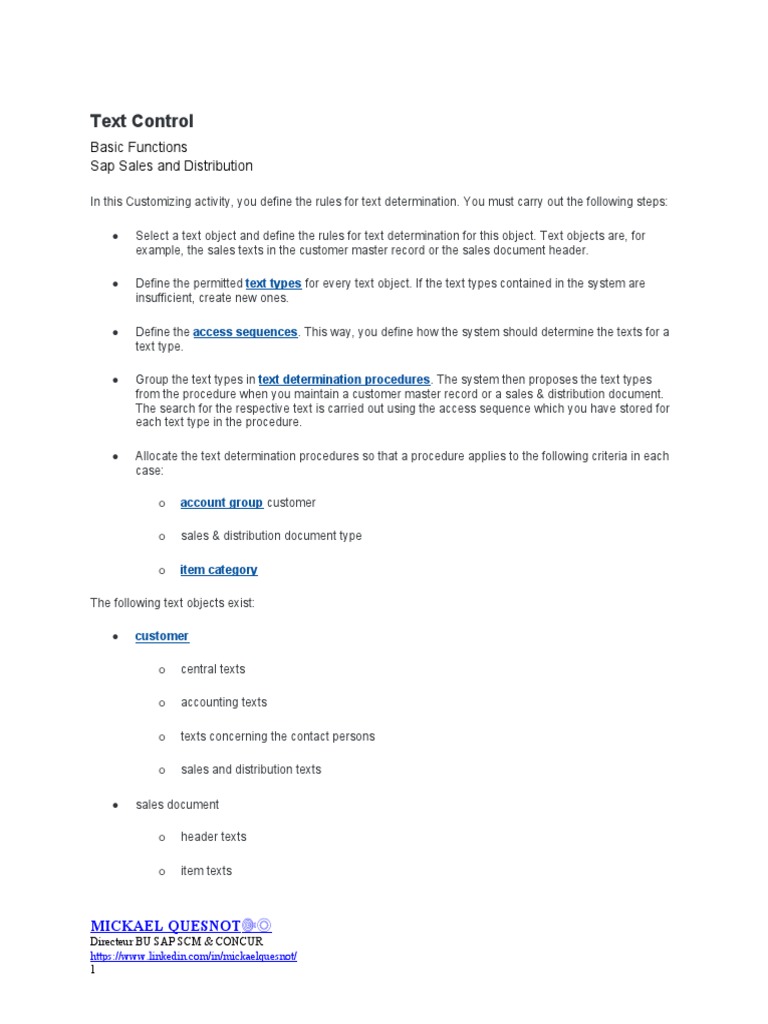 Text Determination in SAP SD | PDF | Computers