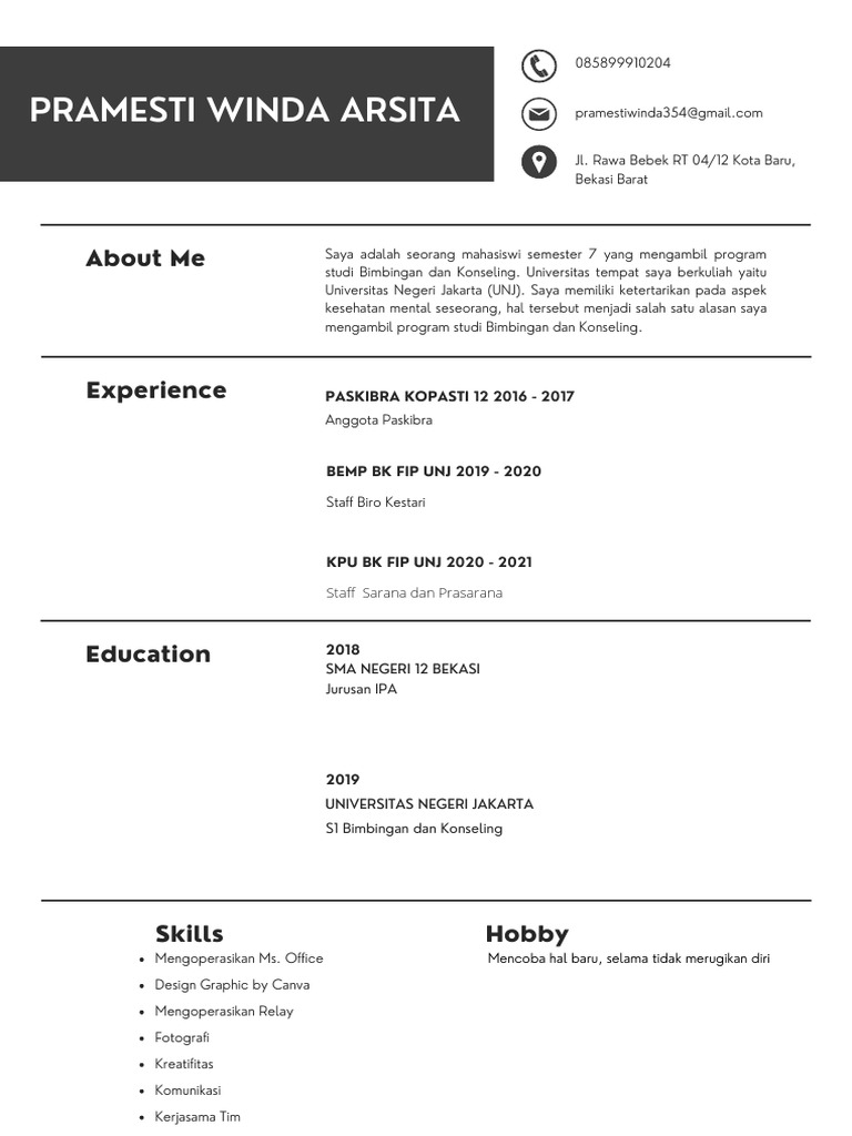 Abu Abu Minimalist Resume PDF - 1688420053