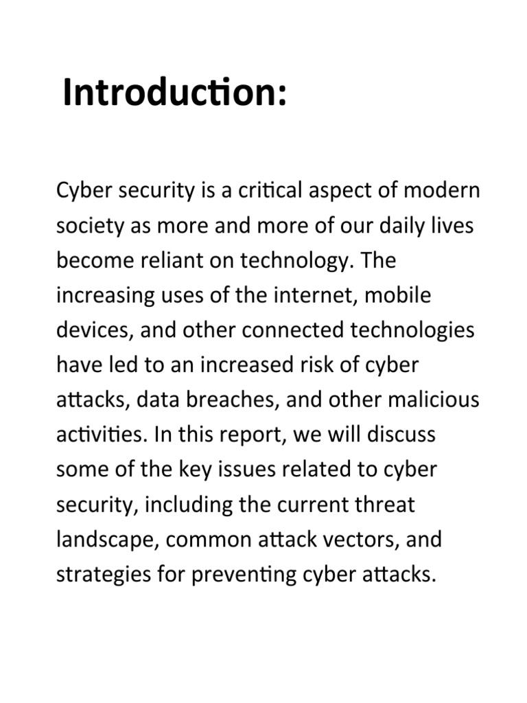 Report File of Cyber Security | PDF