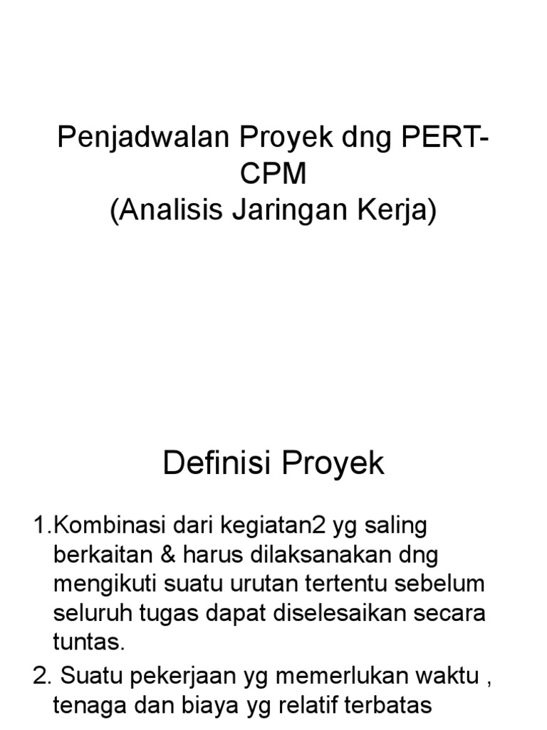 Jaringan kerja pert cpm pptx jk 1 pdf