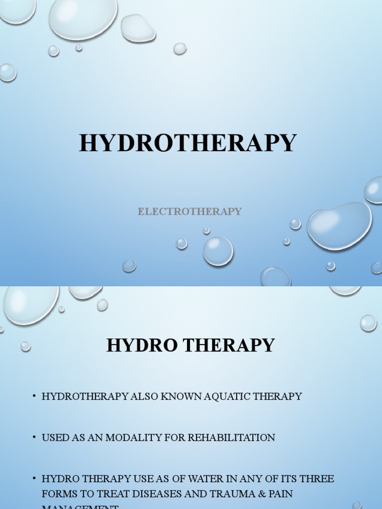 Hydrotherapy Techniques and Benefits | PDF | Wellness
