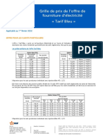 Grille Prix EdF Tarif Bleu 02/2022