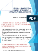 Cerinţe Igienico - Sanitare Care Trebuie Îndeplinite Şi Respectate de Către Unităţile de Alimentaţie