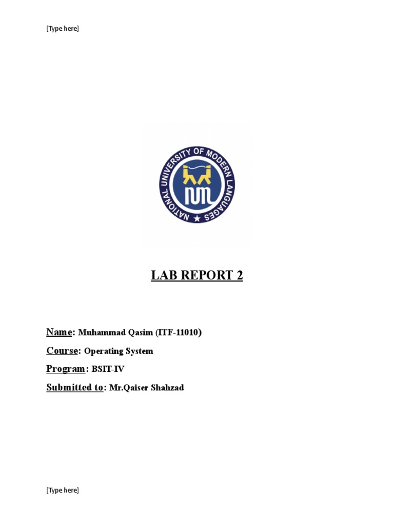 ITF11010 - Muhammad Qasim-OS Lab 2 | PDF