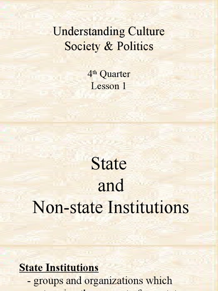 State and Non-State Institutions Overview | PDF | Finance & Money ...
