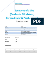 5.1 Co Ordinate Geometry Equations of A Line 5.1 CP