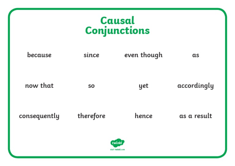 Causal Conjunctions Word Mat English PDF | PDF