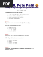 MCQ's On Array