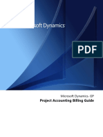 Microsoft Dynamics GP Project Accounting Billing Guide