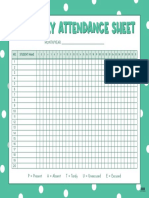 Printable Monthly School Attendance Sheet 9 PDF