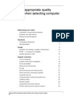 Determine quality standards when selecting computer hardware