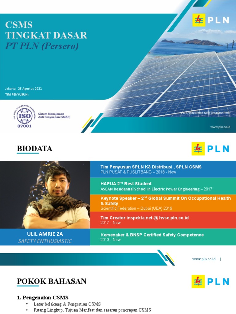 Pengenalan CSMS untuk Kontraktor PLN | PDF