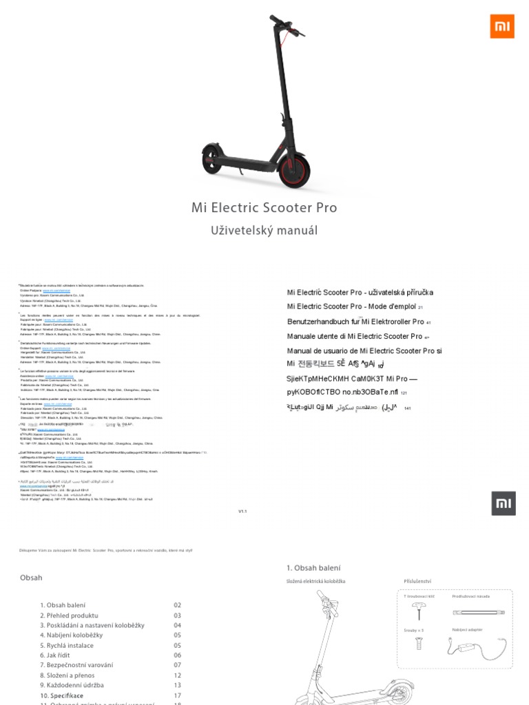 Xiaomi Mi Electric Scooter Pro PDF | PDF