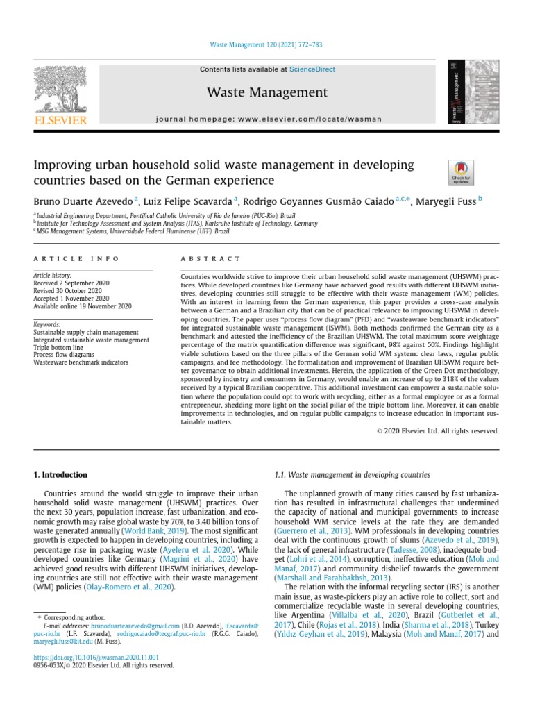 Improving Urban Household Solid Waste Management in Developin - 2021 ...