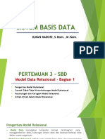 SBD Pertemuan 3 - Model Data Relasional (Bagian 1)