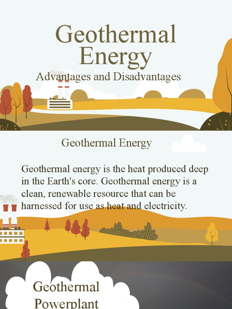 advantages and disadvantages of geothermal energy PDF