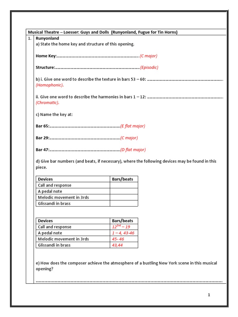 ListBMusicalsTeacher Version | PDF | Chord (Music) | Elements Of Music
