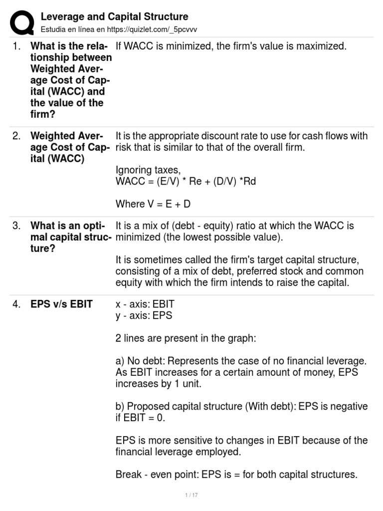 WACC and Capital Structure Insights | PDF