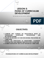 Lesson 5 Foundations of Curriculum Development PDF
