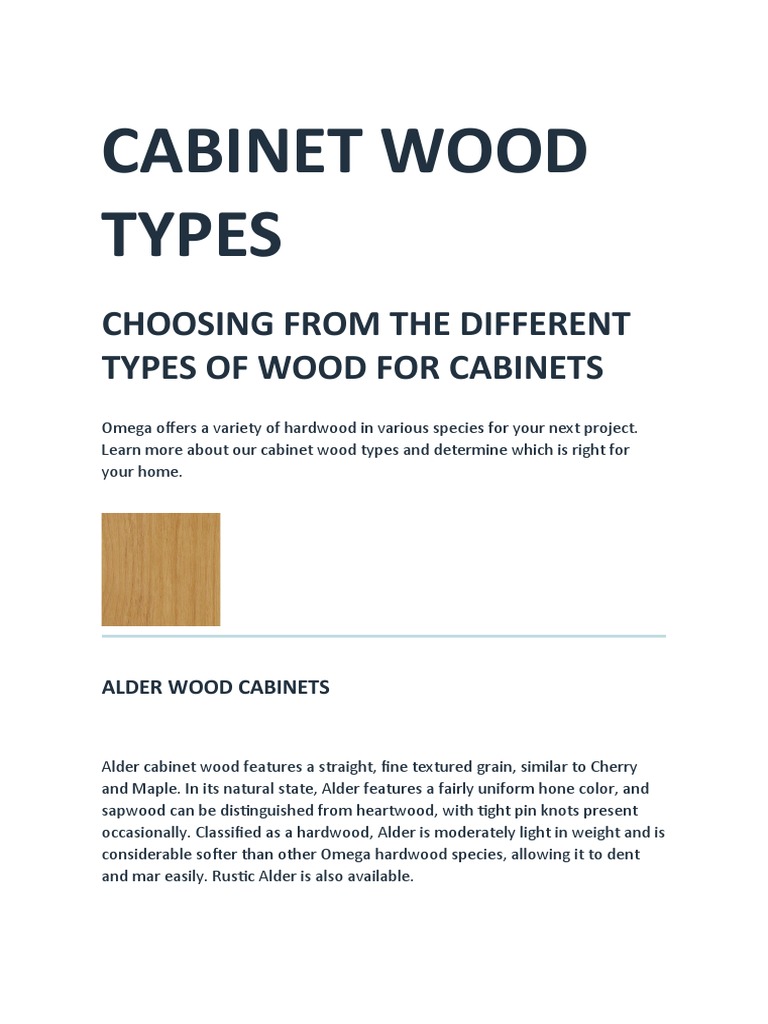 Choosing the Right Cabinet Wood: A Guide to Omega's Cabinet Wood Types