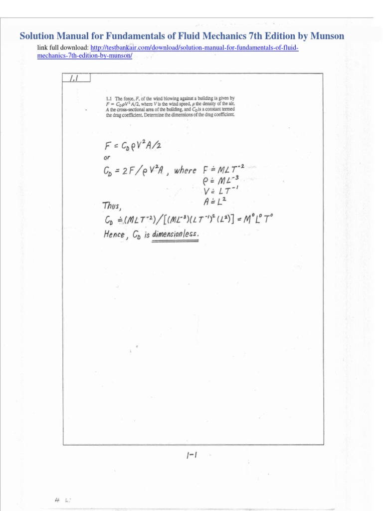 Dokumen - Tips - Solution Manual For Fundamentals of Fluid Mechanics ...