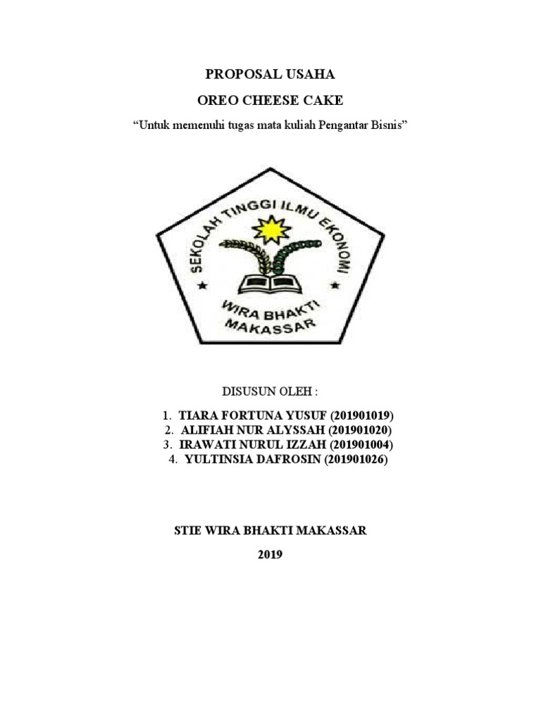 Proposal Usaha Oreo Cheese Cake Pdf