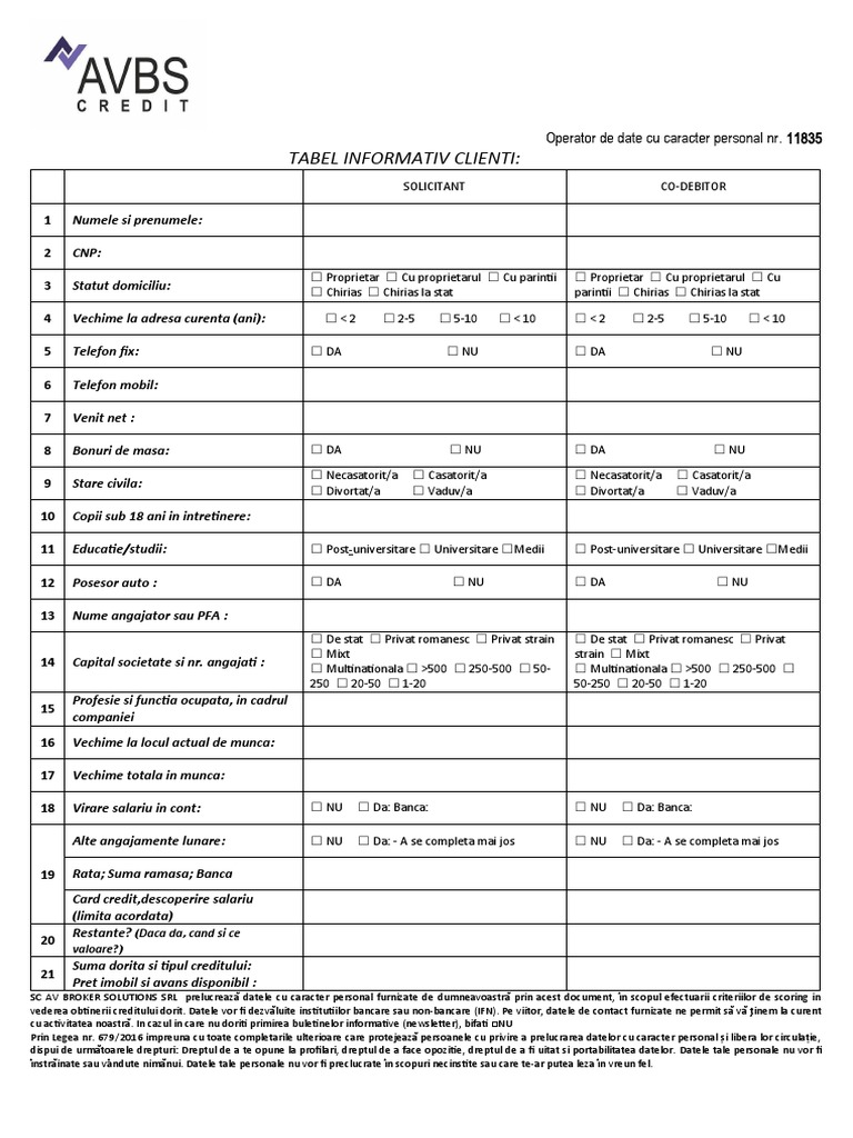 1 - Tabel Informativ | PDF
