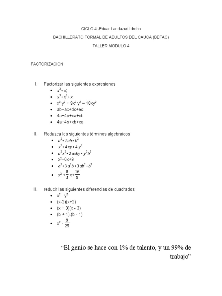 Factorizacion Ejemplos