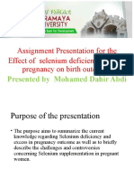 Assignment Presentation For The Effect of Selenium Deficiency During Pregnancy On Birth Outcome