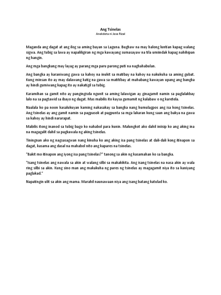 Ang-Tsinelas-Anekdota-RIZAL.docx | PDF