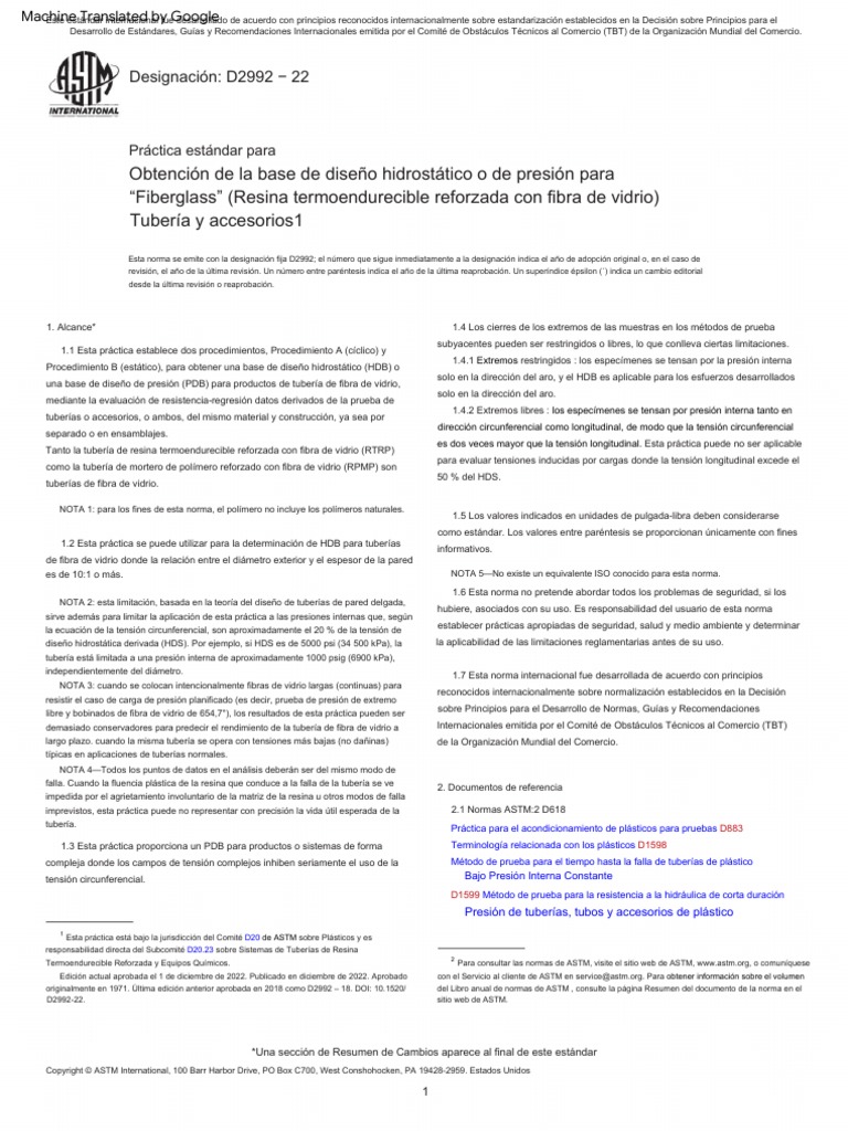 Standard Practice for Obtaining Hydrostatic or Pressure Design Basis
