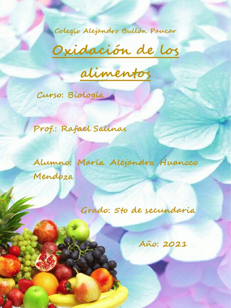 Por Qué Los Alimentos Se Oxidan | PDF | Ciencia y matemáticas