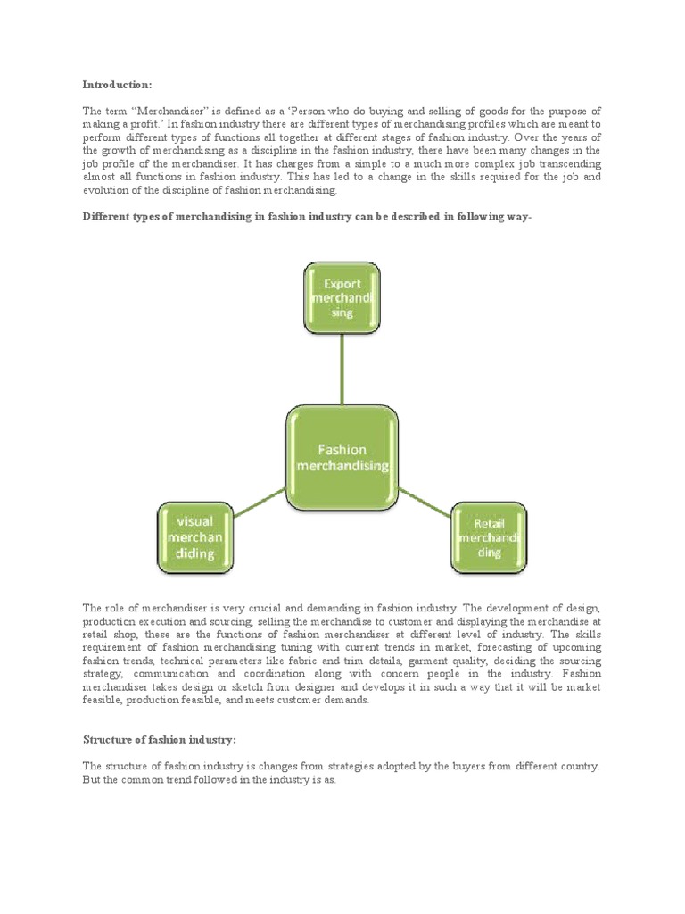 Introduction To Fashion Merchandising Pdf