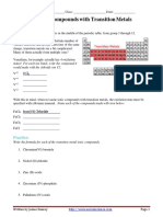 Transition Metals Worksheet PDF