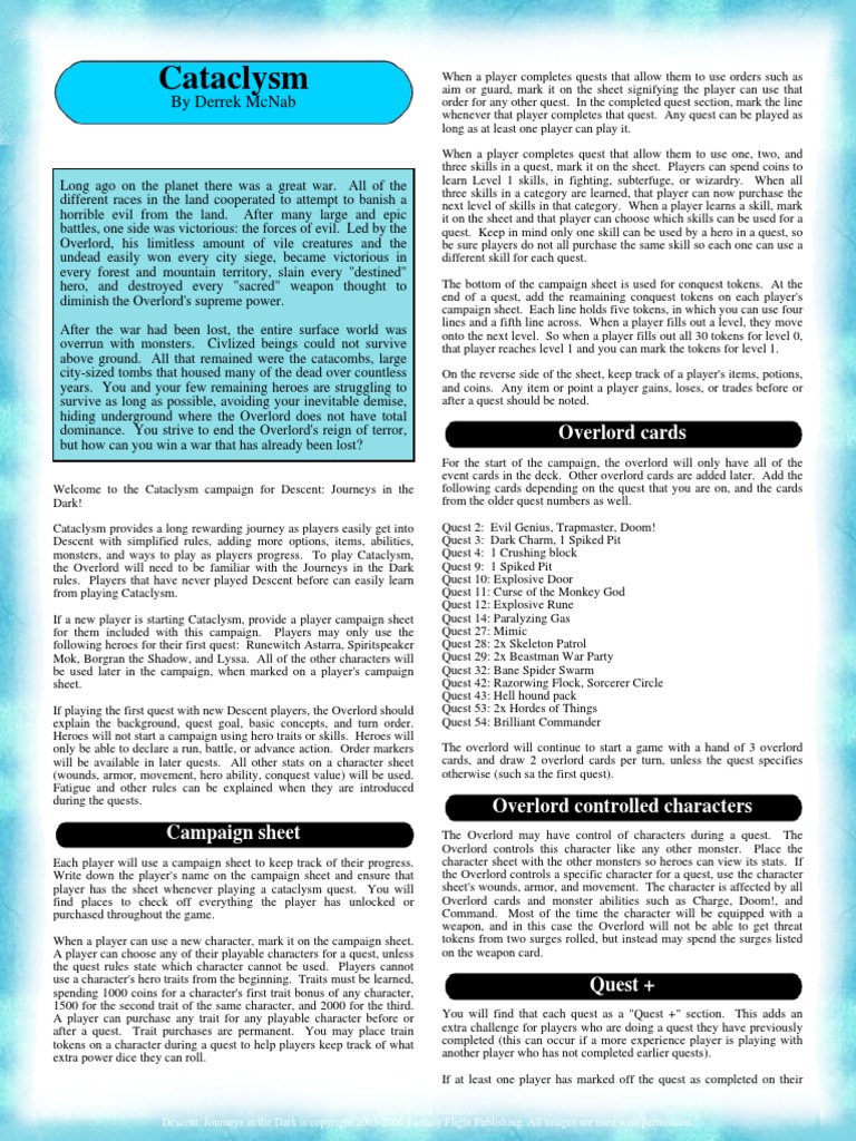Cataclysm Part 1 | PDF