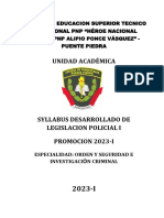 Silabo Legislación Policial I Actualizado PDF