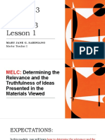 Q3 - M3 - L1-Determining The Relevance and The Truthfulness of Ideas Presented in The Materials Viewed