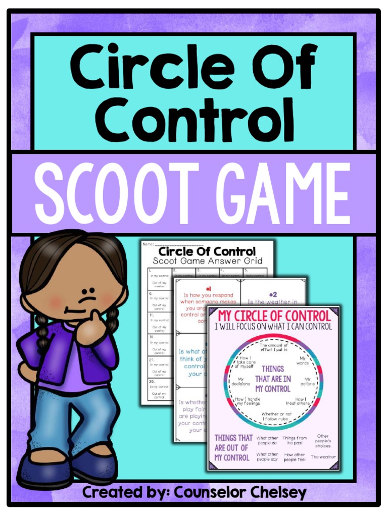 2 Circle Of Control Activity For Anxiety, Self Control And Emotional