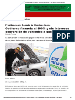 Gobierno Financia Al 100% y Sin Intereses Conversión de Vehículos A Gas Natural - Gobierno Del Perú