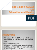 Budget On Education and Health