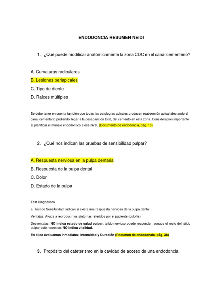 Resumen Endodoncia Neidi PDF | PDF | Hepatitis B