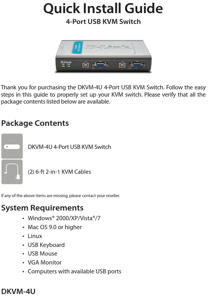 DKVM 4 U | PDF | Usb | Personal Computers