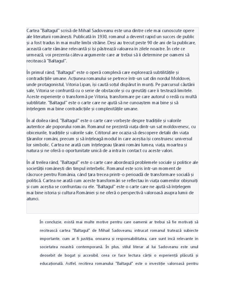 Cartea Baltagul | PDF
