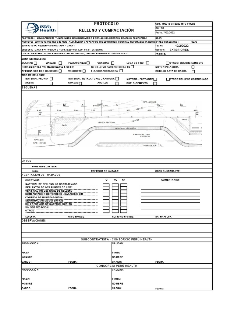 1. 100015 CPE022 GE PRL 0002_Relleno y Compactación | PDF