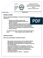 Edited Quiz 1 MSimulation M1 Model Answer DR - Esmat PDF