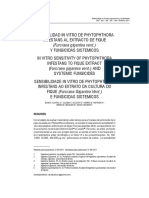 Sensibilidad in Vitro de P. Infestans Al Extracto de Fique y Fungicidas Sistemicos PDF