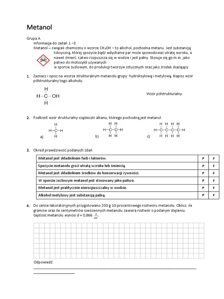 Karty Pracy Chemia KL 8 PDF | PDF
