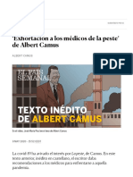 Albert Camus. Exhortación A Los Médicos de La Peste PDF